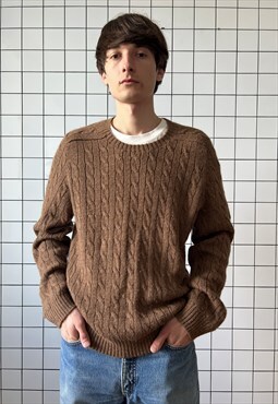 Vintage POLO RALPH LAUREN Sweater Cable Knitted Brown