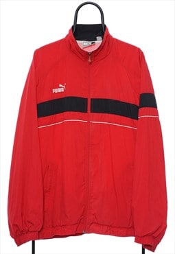 Vintage Puma Red Windbreaker Jacket Mens