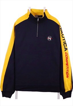 Vintage 90's Nautica Sweatshirt Quarter Zip Spellout Logo