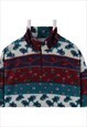 VINTAGE 90'S BACKROAD BLUES FLEECE JUMPER AZTEC QUARTER ZIP