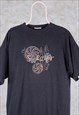 VINTAGE THE SWEATER SHOP SPELL OUT EMBROIDERED T-SHIRT GREY