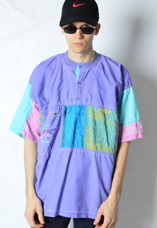 LUHTA VINTAGE 80S FADED COLOURFUL EMBROIDERED SHELL T-SHIRT