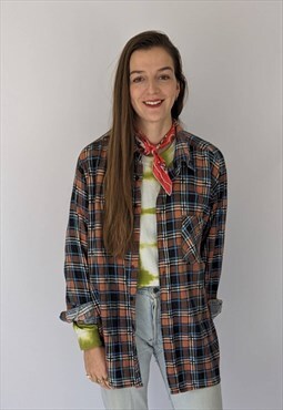 Vintage Orange Flannel Shirt