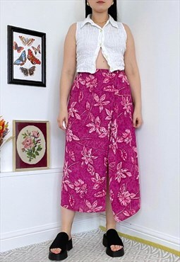 Vintage 90s Floral Midi Skirt