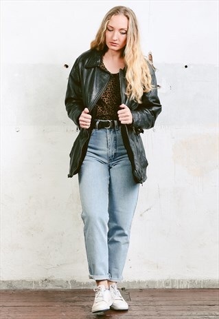 VINTAGE 80S LEATHER BIKER JACKET