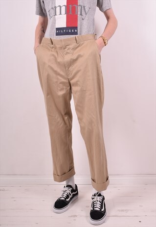 POLO RALPH LAUREN MENS VINTAGE TROUSERS W36 L30 BEIGE 90S