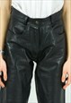 SOFT LEATHER PANTS HIGH RISE TAPERED RELAXED TROUSER ZIP FLY