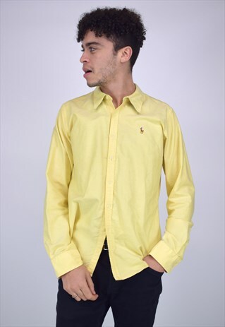 VINTAGE 90'S RALPH LAUREN YELLOW BUTTON-UP SHIRT