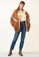 SUEDE AVIATOR LEATHER SHERPA FASTENS SHEARLING JACKET 4666