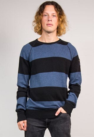 VINTAGE 90'S NAUTICA STRIPED THIN KNIT GRUNGE JUMPER