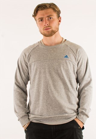 VINTAGE 90S GREY ADIDAS CREWNECK SWEATSHIRT
