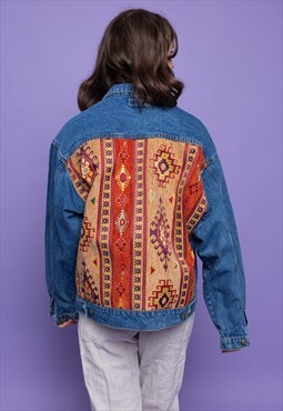 Moroccan Reworked Upcycled Vintage Denim Jacket