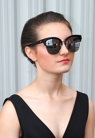 VIVIAN CAT EYE SUNGLASSES WITH MIRRORED LENSES