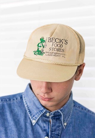 VINTAGE BECK'S FOOD STORES CAP LOGO 90S ONE SIZE 2.4