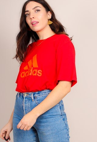 VINTAGE 90S RED OVERSIZED ADIDAS T-SHIRT