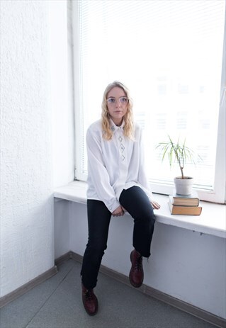 VINTAGE 80'S WHITE BEADED SHIRT