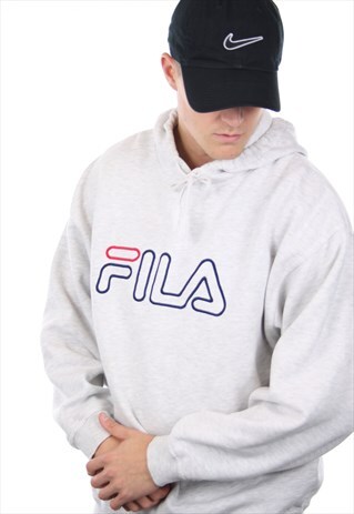 VINTAGE FILA SPELL OUT HOODIE SWEATSHIRT