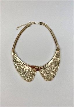 70's Vintage Ladies Necklace Gold Peter Pan Style Collar