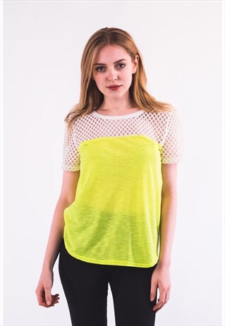 FRESH SUMMER T-SHIRT WITH WHITE MESH IN YELLOW