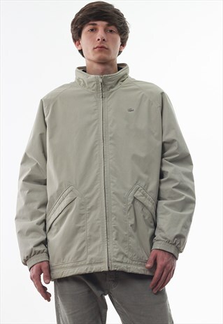 VINTAGE LACOSTE FLEECE LINED COAT 90S BEIGE