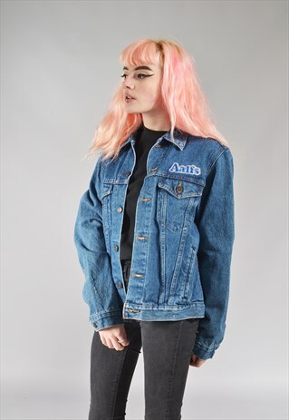 VINTAGE MID BLUE EMBROIDERED DENIM JACKET