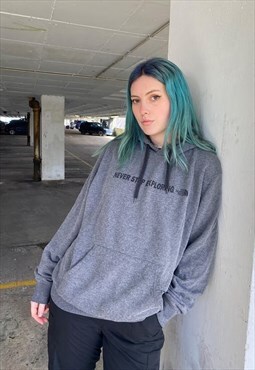 Vintage 90s The North Face Never Stop Exploring Grey Hoodie