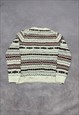 CROFT&BARROW KNITTED JUMPER ABSTRACT PATTERNED KNIT SWEATER