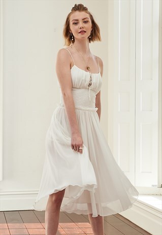 MONROE CHIFFON MAXI BRIDAL DRESS IN WHITE