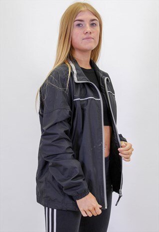 VINTAGE FILA WINDBREAKER FESTIVAL LOGO JACKET IN BLACK M