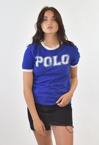 VINTAGE 90S BLUE RALPH LAUREN CREW NECK T SHIRT
