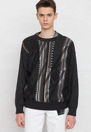 VINTAGE GREY SAN GIOTTO ROUND NECK KNIT JUMPER