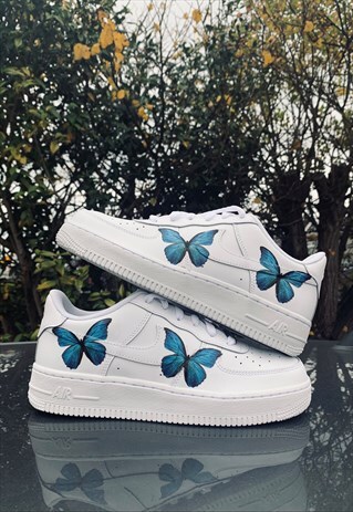 BLUE MONARCH BUTTERFLY CUSTOM AIR FORCE 1 - UNISEX