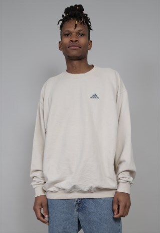 VINTAGE 90'S ADIDAS SUPER-OVERSIZED BEIGE SWEATER