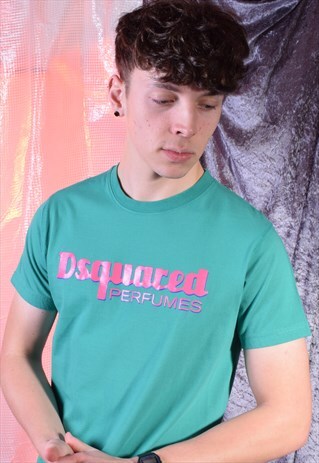 VINTAGE DSQUARED GREEN AND PINK TEE