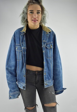 VINTAGE 90S LEE BOYFRIEND DENIM TRUCKER/WESTERN JACKET
