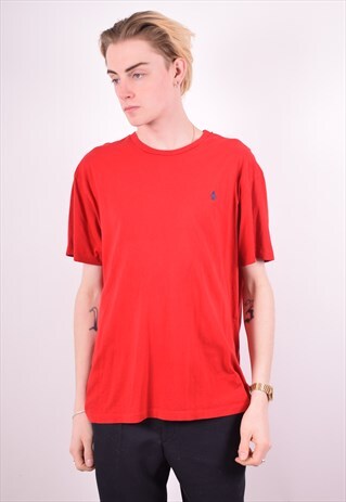 POLO RALPH LAUREN MENS VINTAGE T-SHIRT TOP LARGE RED 90S