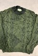 VINTAGE KNITTED JUMPER ABSTRACT PATTERNED GRANDAD SWEATER