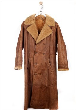 Vintage second hand  Coat Leather Look Brown