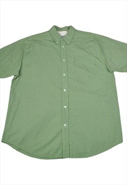 Vintage Shirt Wrangler Pattern Short Sleeve Green Large