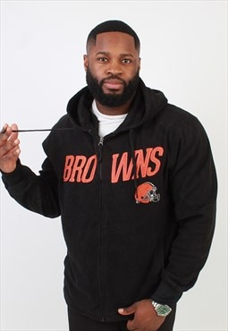Men's Vintage NFL Browns Black Fleece Hooded Jacket