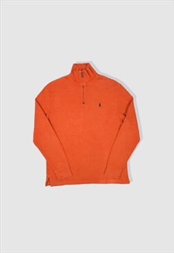 Vintage 90s Polo Ralph Lauren 1/4 Zip Sweatshirt in Orange