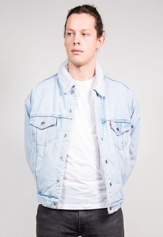 VINTAGE 90'S LEVI'S FAUX SHERLING LINED DENIM JACKET