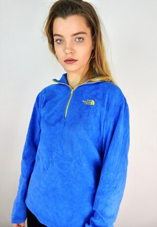 90'S VINTAGE NORTH FACE ROYAL BLUE FLEECE JUMPER