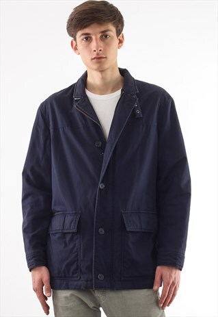 VINTAGE LACOSTE SHORT COAT BLAZER NAVY BLUE
