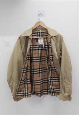 Beige Burberry Golfers Windbreaker Jacket