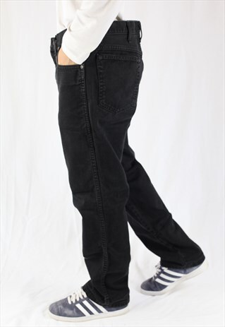MENS VINTAGE WRANGLER JEANS W36 L30 TEXAS FADED BLACK 90'S