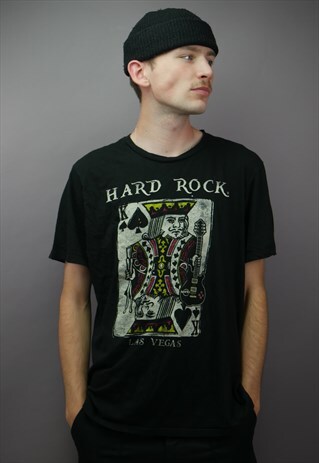 VINTAGE HARD ROCK CAFE VEGAS GRAPHIC T-SHIRT IN BLACK