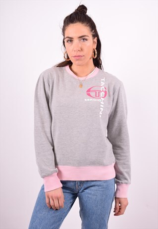SERGIO TACCHINI WOMENS VINTAGE SWEATSHIRT JUMPER MEDIUM GREY
