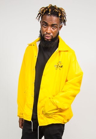 90'S VINTAGE BRIGHT YELLOW COACH JACKET