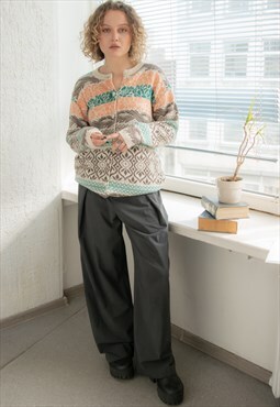 Vintage 80's Multicolour Patterned Cardigan
